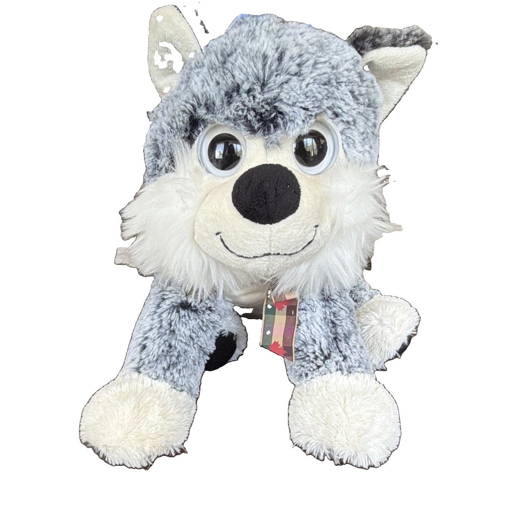 Creature Comforts Wolf Plush Canada Stuffed Animal Gray White Medium Dog Husky